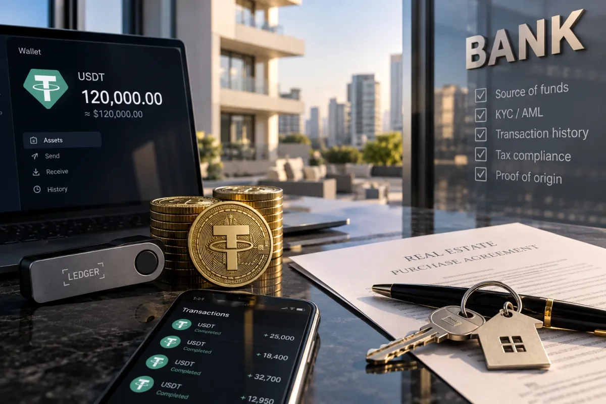 Як підтвердити банку походження USDT: криптовалюта та нерухомість