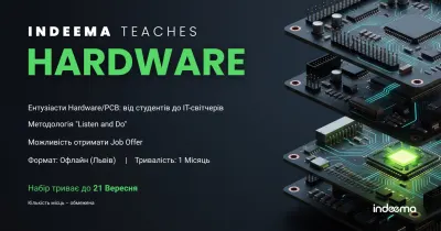 Спроєктуй і запусти свою першу плату: Indeema оголошує набір на програму Indeema Teaches Hardware