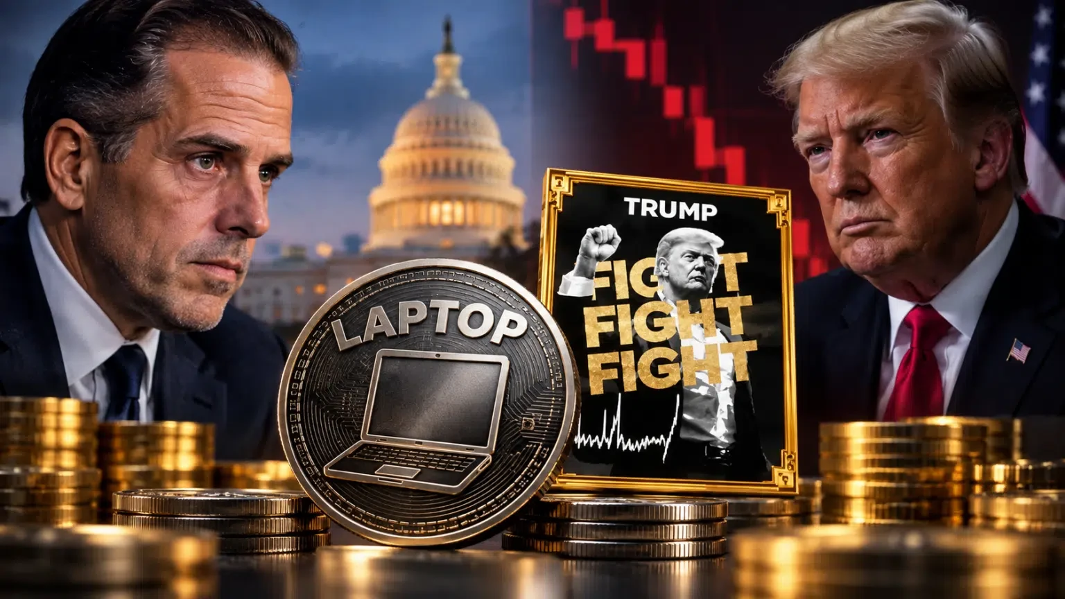 Скандальний мемкоїн Байдена LAPTOP повторив шлях TRUMP і одразу обвалився на 99%