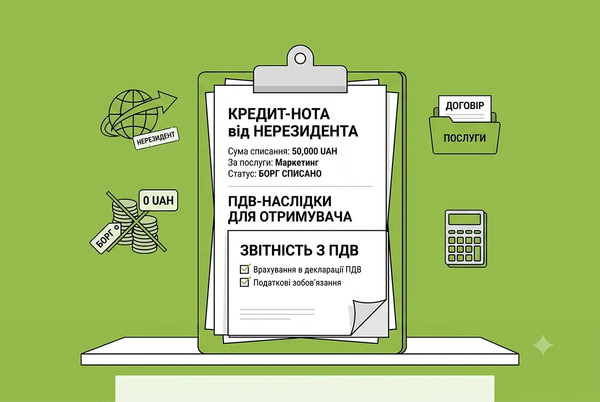 Кредит-нота від нерезидента на списання боргу за послуги: ДПС роз’яснила ПДВ-наслідки для отримувача