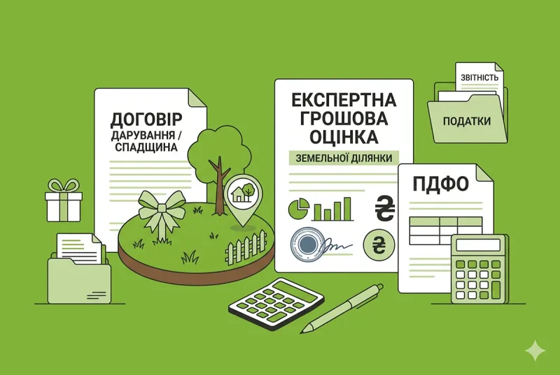 Земля у подарунок та оцінка для розрахунку ПДФО у 2026 році: позиція ДПС