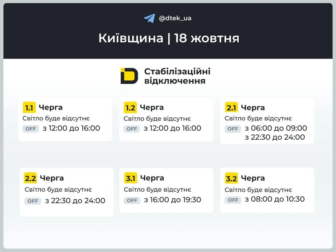 Як в Україні відключатимуть світло у неділю: графіки на 18 жовтня