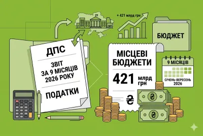 Місцеві бюджети отримали 421 млрд грн податків: дані від ДПС за дев’ять місяців 2026 року