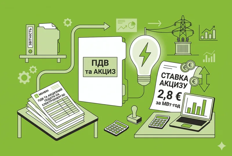 ПДВ та акцизний податок на електроенергію: Мінфін пропонує нові правила і ставку акцизу 2,8 євро за МВт·год